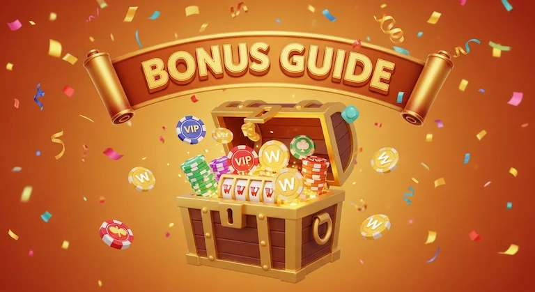 A treasure chest overflowing with VIP chips and slot symbols illustrating the complete bonus guide for Buenas PH online gaming