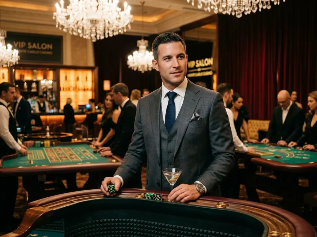 cgebet online casino login featuring a smiling man enjoying casino games in a physical casino setting